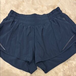 LULULEMONBlue Athletic Shorts with Moisture Wicking Fabric and Elastic Waistband